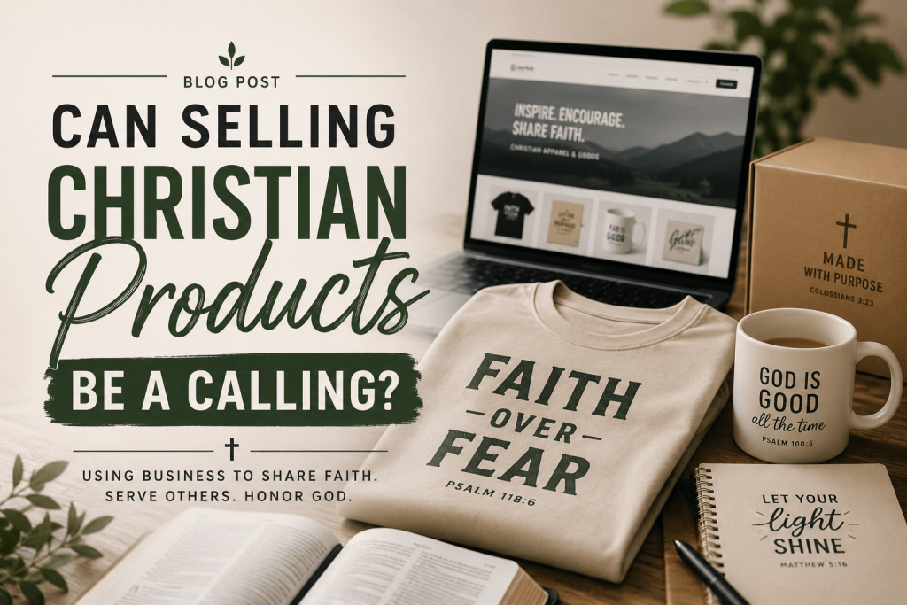 Christian products and apparel representing faith-driven business and purpose